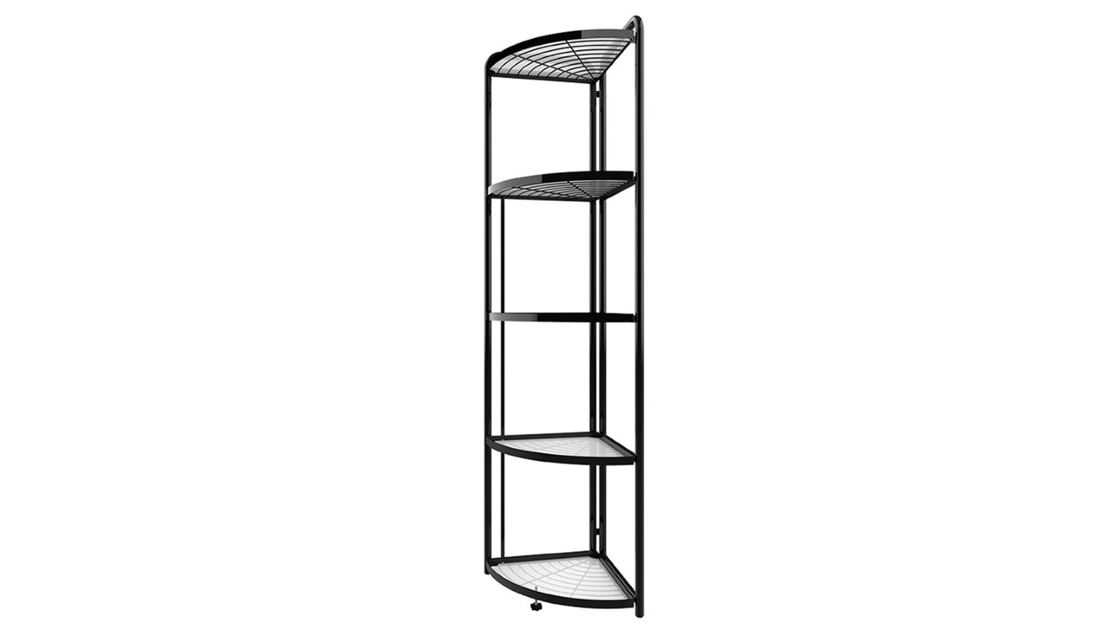 SOGA 5 Tier Steel Triangular Corner Stand Shelves Organizer - Black