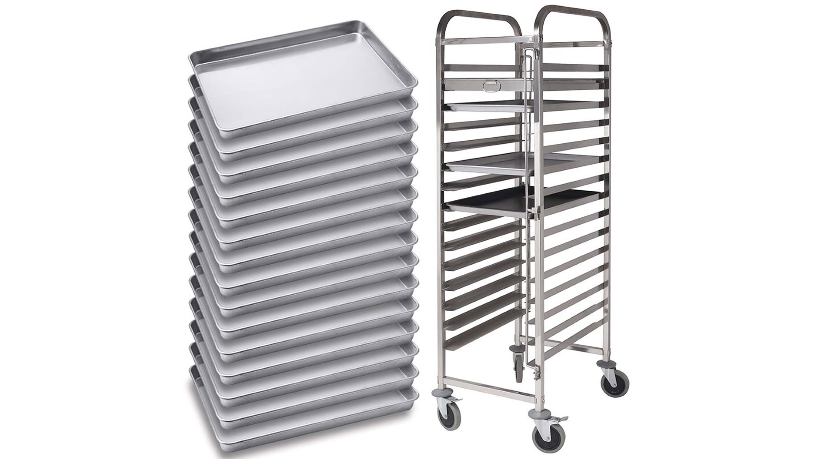 SOGA 15-Tier Gastronorm Trolley with Aluminum Pan - Stainless Steel