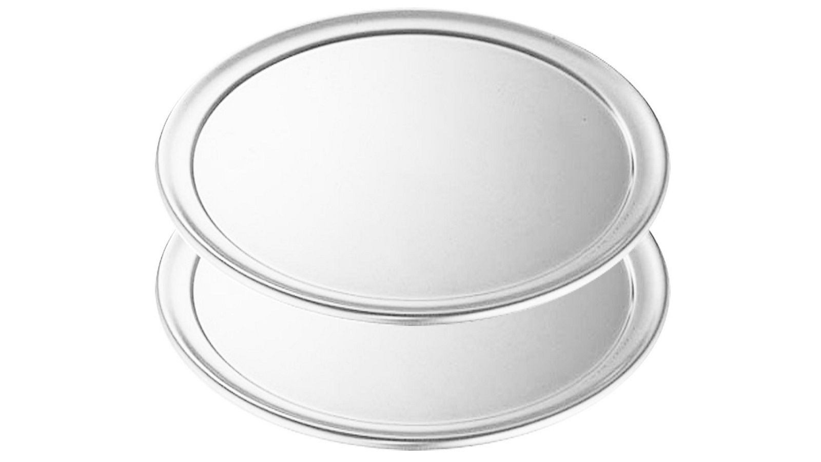 SOGA 2x 14-inch Round Aluminum Steel Pizza Tray Baking Plate Pan