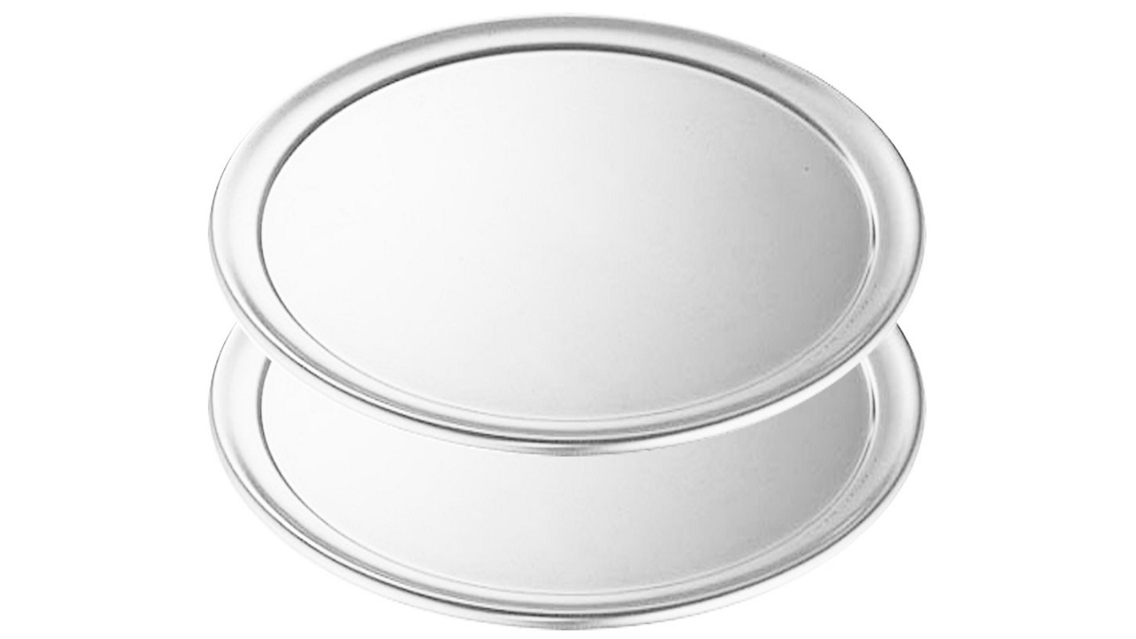 SOGA 2x 15-inch Round Aluminum Steel Pizza Tray Baking Plate Pan