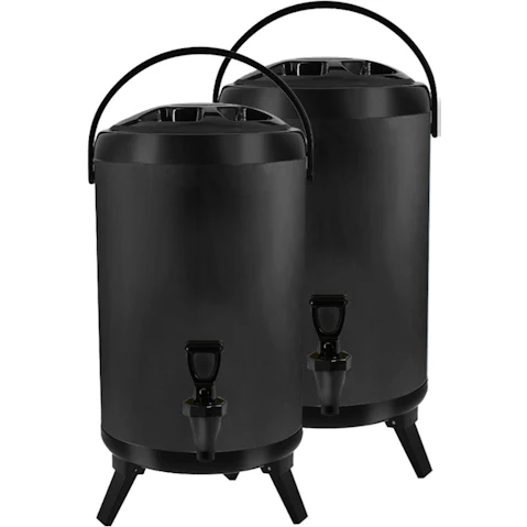 SOGA 2 Piece 8L Stainless Steel Hot and Cold Beverage Dispenser with Faucet - Black