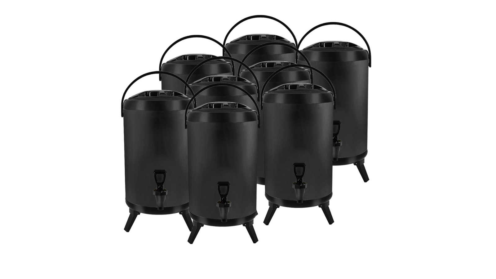 SOGA 8 Piece 8L Stainless Steel Hot and Cold Beverage Dispenser with Faucet - Black