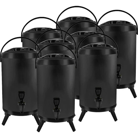 SOGA 8 Piece 8L Stainless Steel Hot and Cold Beverage Dispenser with Faucet - Black
