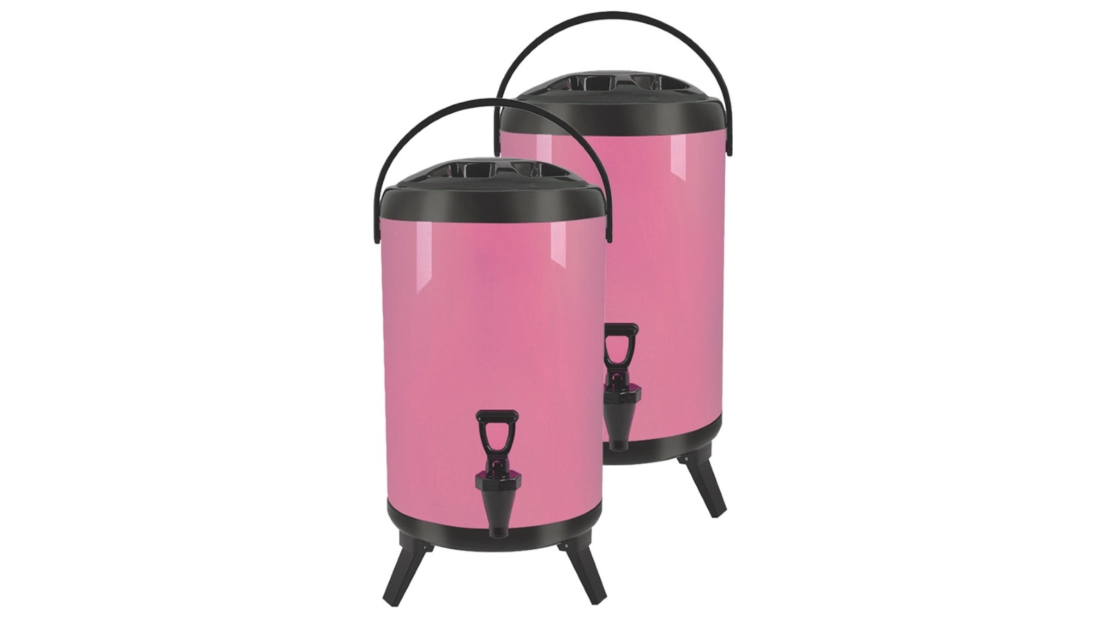 SOGA 2x 8L Stainless Steel Milk Tea Barrel with Faucet - Pink