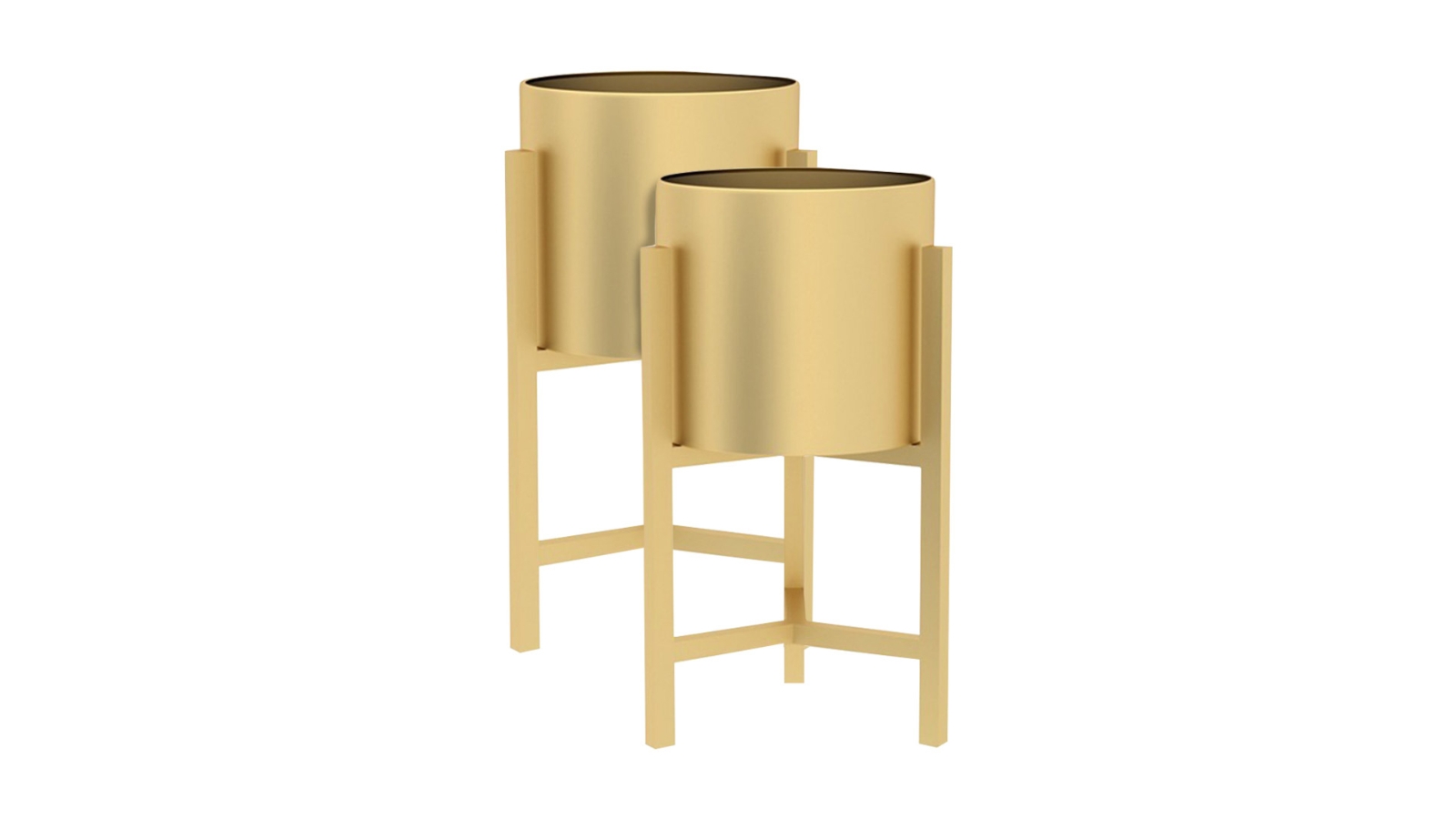 Soga 2 Piece Gold Metal Plant Stand with Flower Pot Holder - 45cm