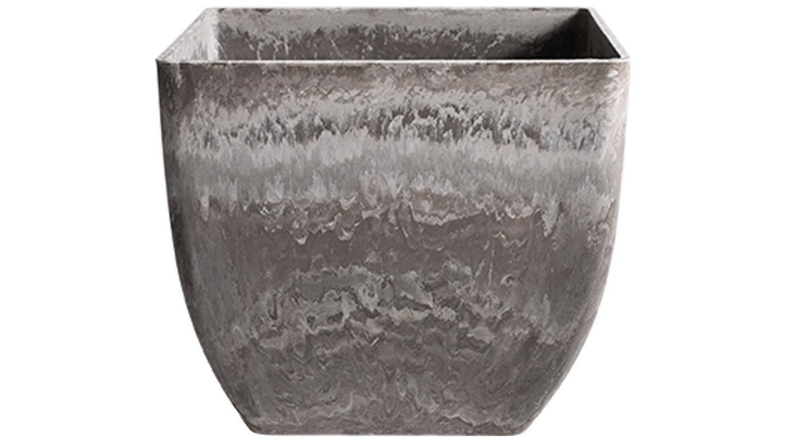 Soga Rock Grey Square Resin Planter Pot - 32cm