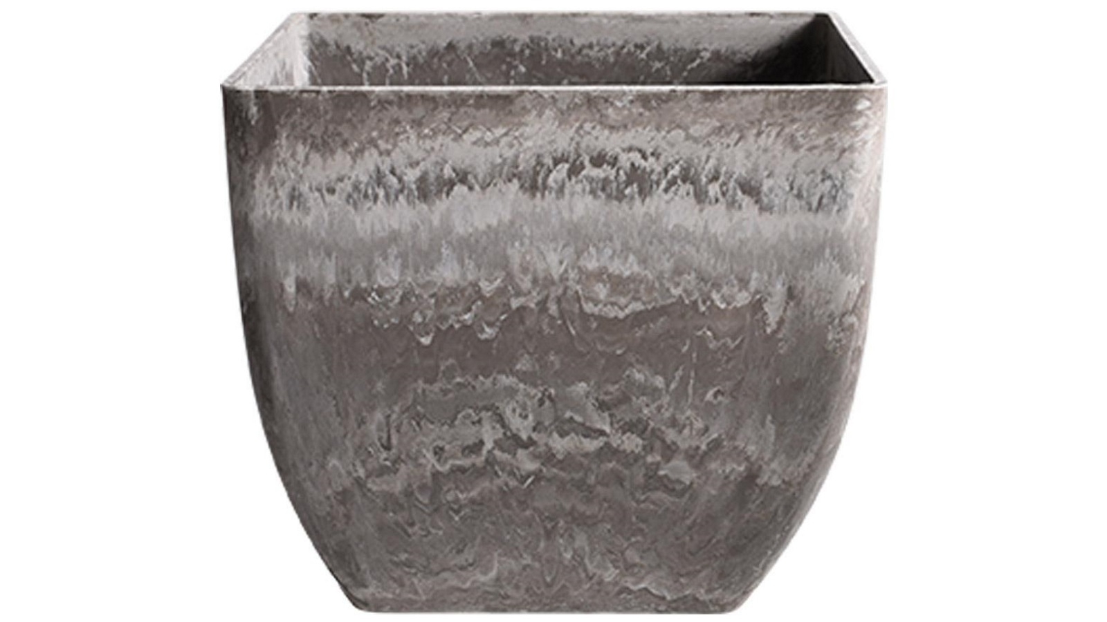 Soga Rock Grey Square Resin Planter Pot - 27cm