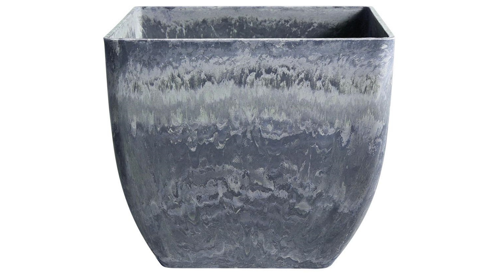 Soga Weathered Grey Square Resin Planter Pot - 32cm