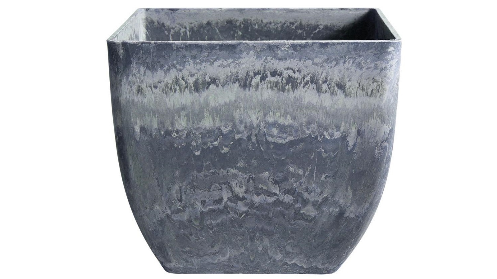 Soga Weathered Grey Square Resin Planter Pot - 27cm