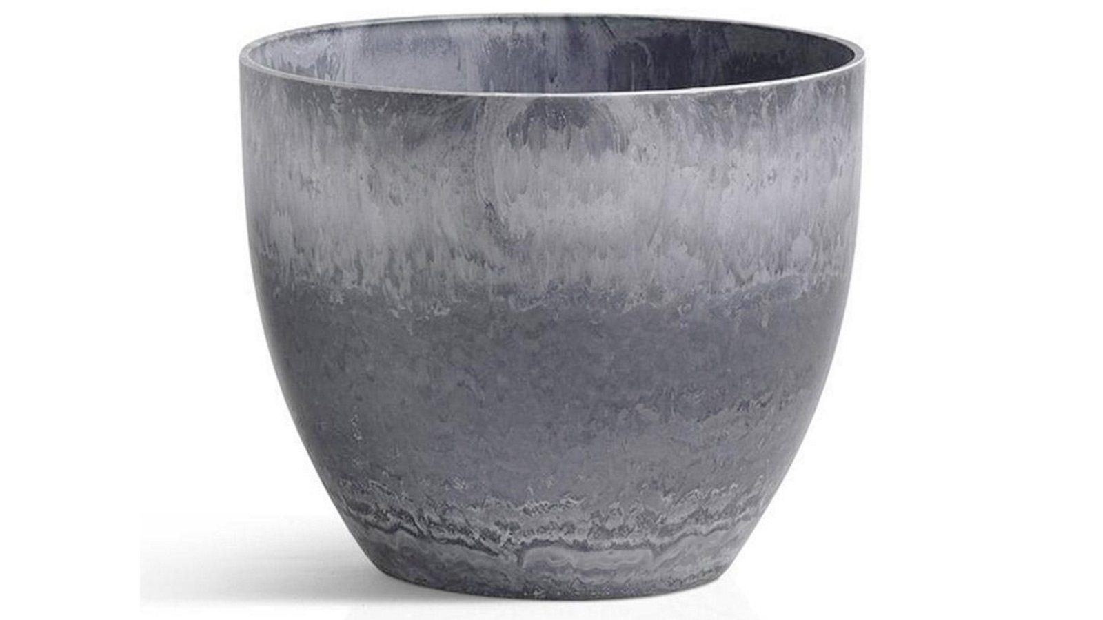 Soga Weathered Grey Round Resin Planter Pot - 37cm
