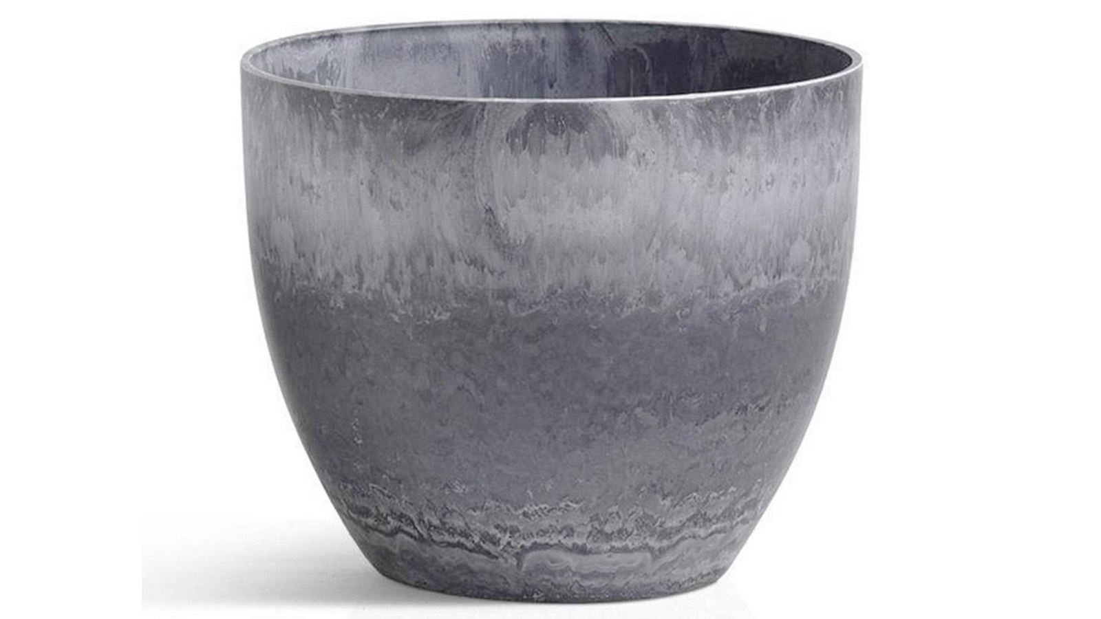 Soga Weathered Grey Round Resin Planter Pot - 32cm