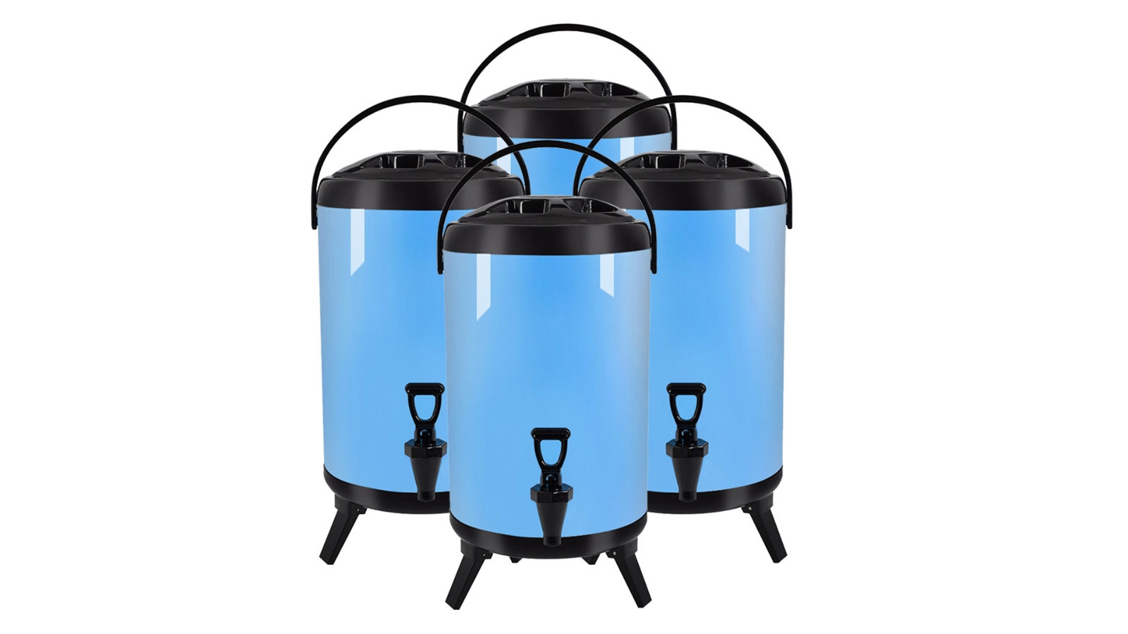 SOGA 4 Piece 16L Stainless Steel Hot and Cold Beverage Dispenser with Faucet - Blue