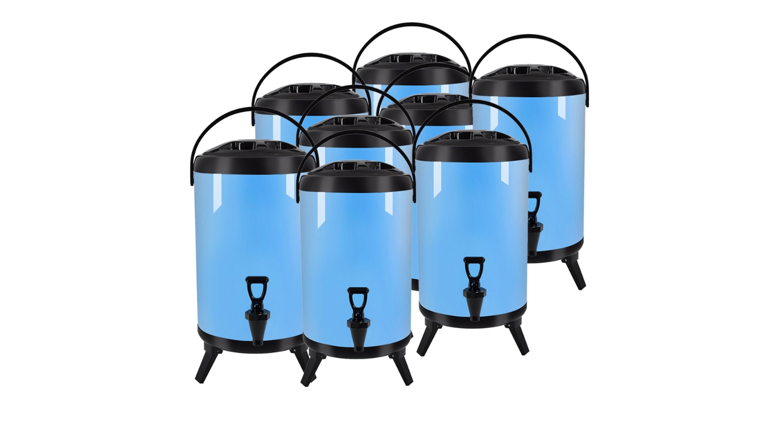 SOGA 8 Piece 16L Stainless Steel Hot and Cold Beverage Dispenser with Faucet - Blue