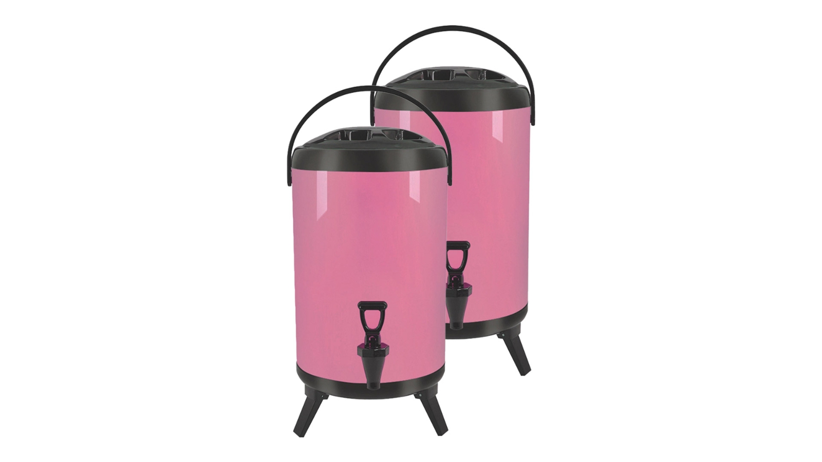 SOGA 2 Piece 16L Stainless Steel Hot and Cold Beverage Dispenser with Faucet - Pink