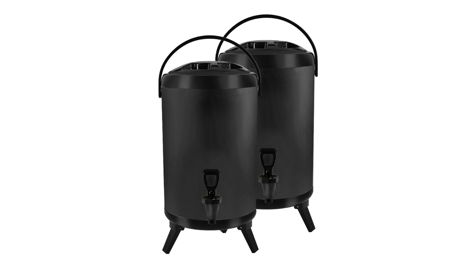 SOGA 2 Piece 18L Stainless Steel Hot and Cold Beverage Dispenser with Faucet - Black