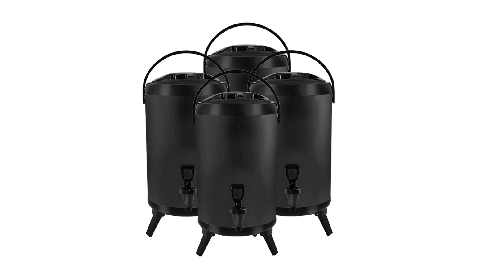 SOGA 4 Piece 18L Stainless Steel Hot and Cold Beverage Dispenser with Faucet - Black