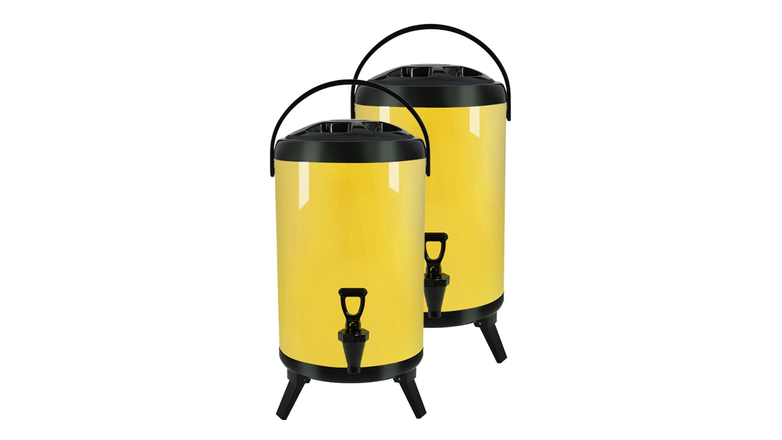 SOGA 2 Piece 18L Stainless Steel Hot and Cold Beverage Dispenser with Faucet - Yellow