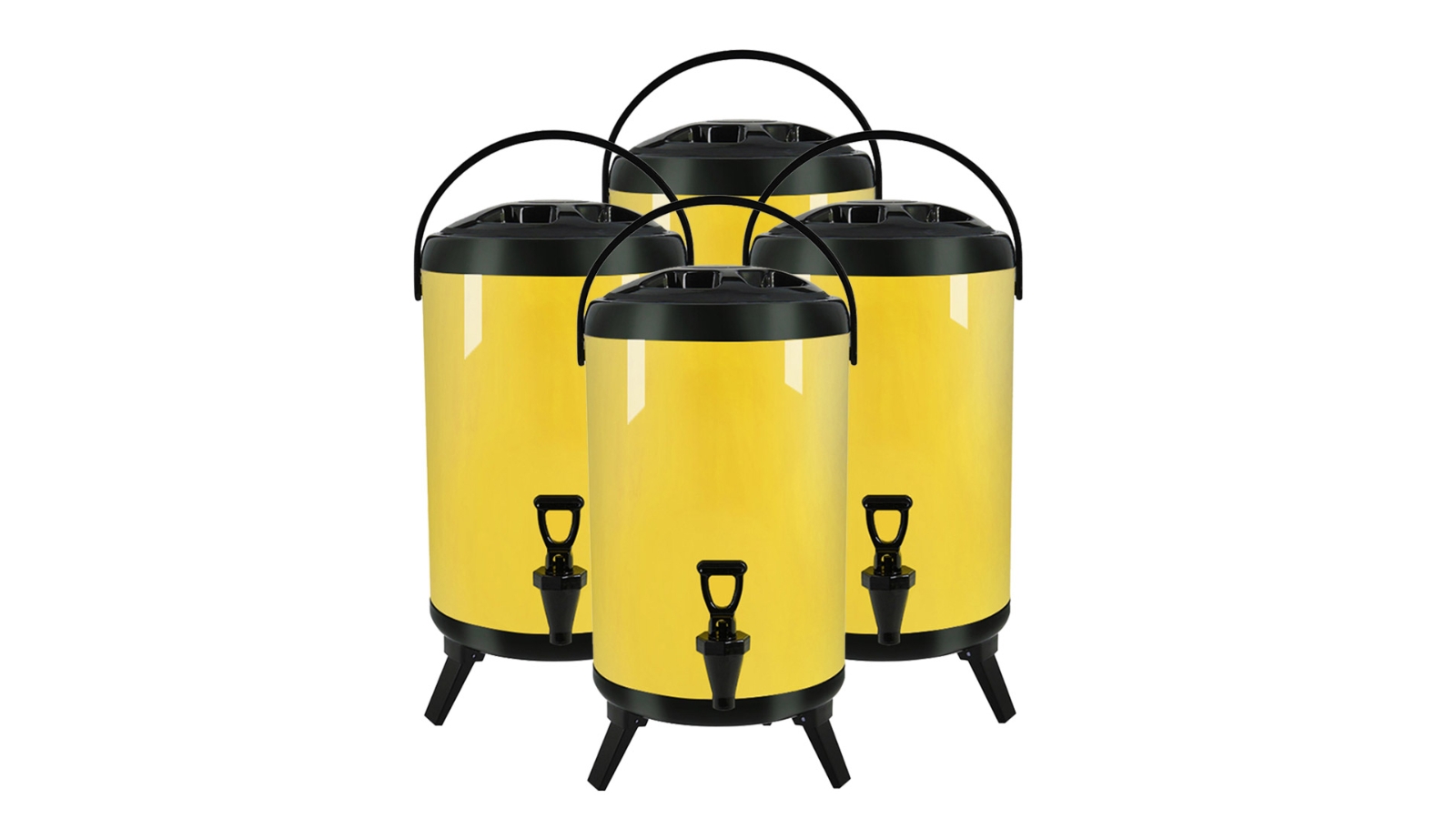 SOGA 4 Piece 18L Stainless Steel Hot and Cold Beverage Dispenser with Faucet - Yellow