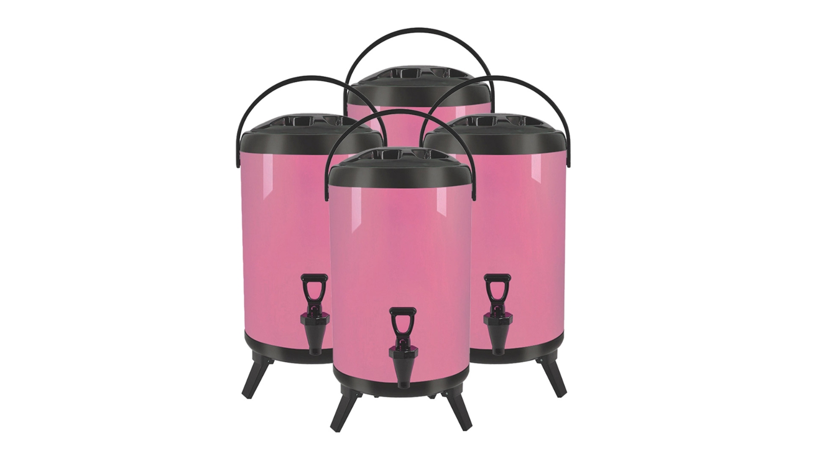 SOGA 4 Piece 18L Stainless Steel Hot and Cold Beverage Dispenser with Faucet - Pink