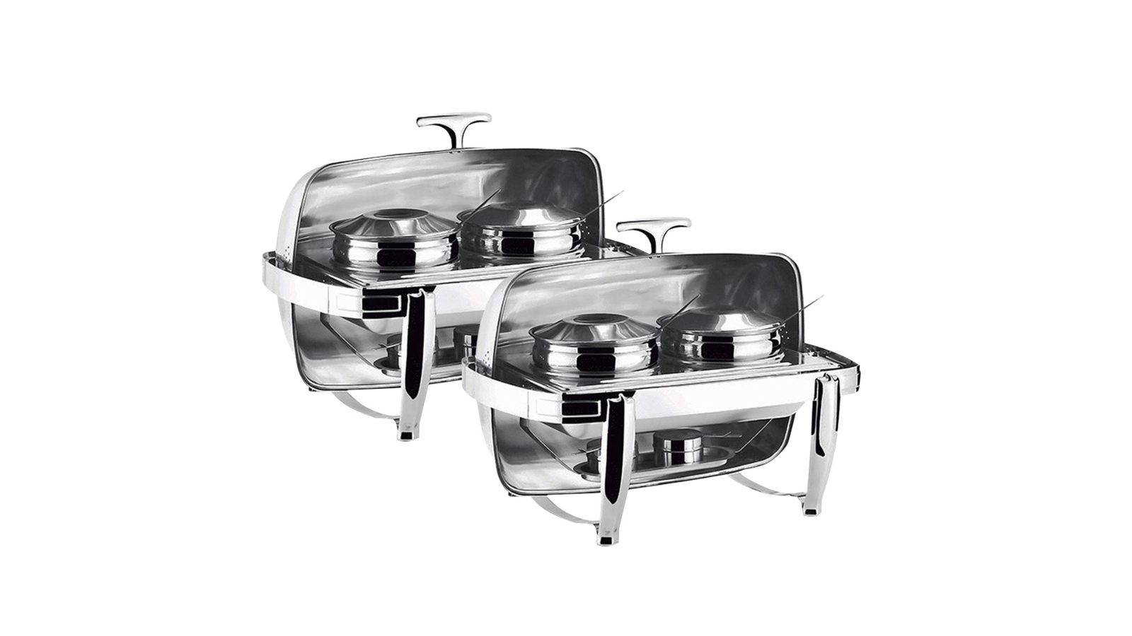 SOGA 6.5L Stainless Steel Double Soup Tureen Chafing Dish - 2 Piece