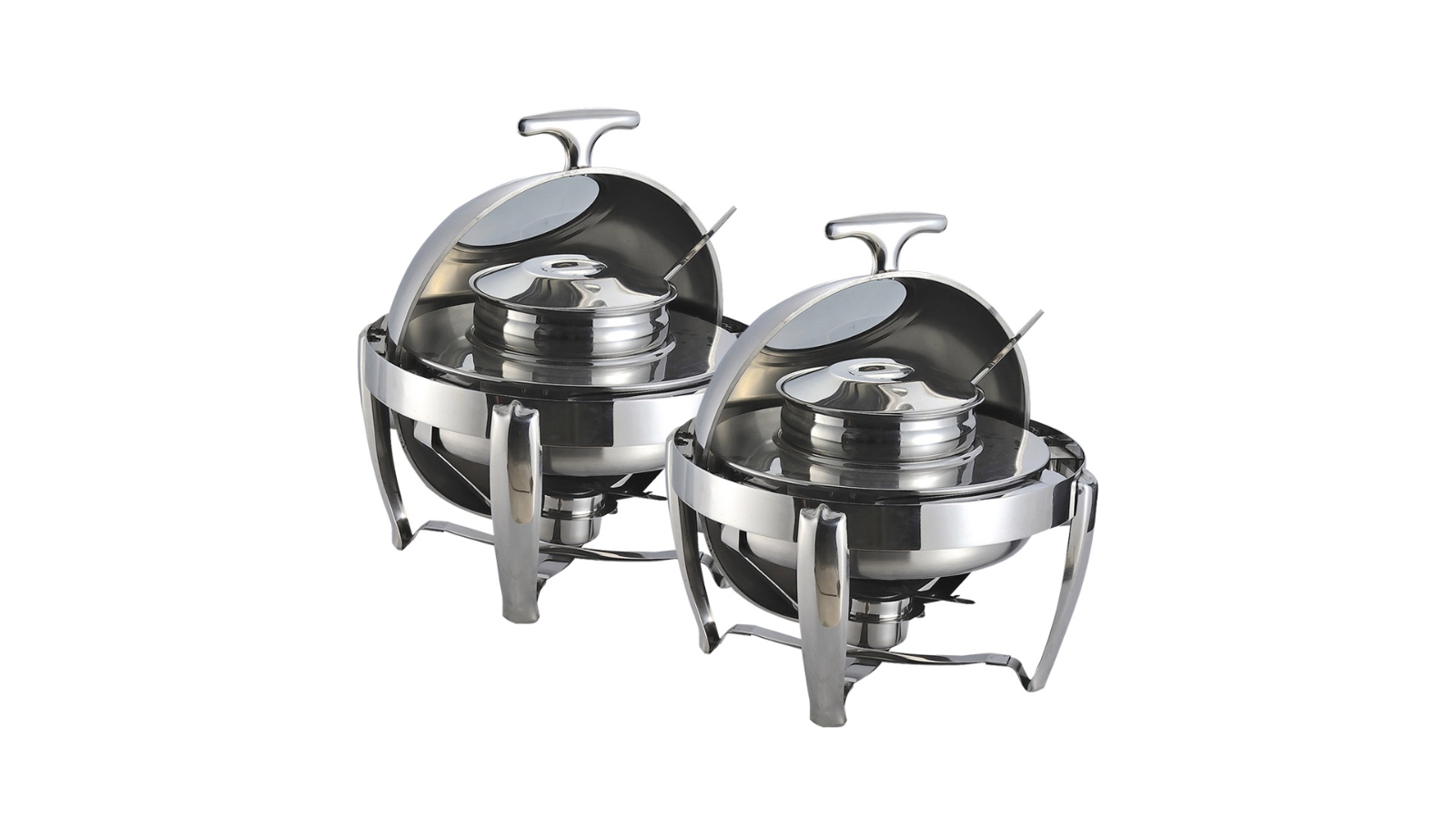SOGA 6.5L Stainless Steel Round Soup Tureen Chafing Dish with Roll Top Lid - 2 Piece