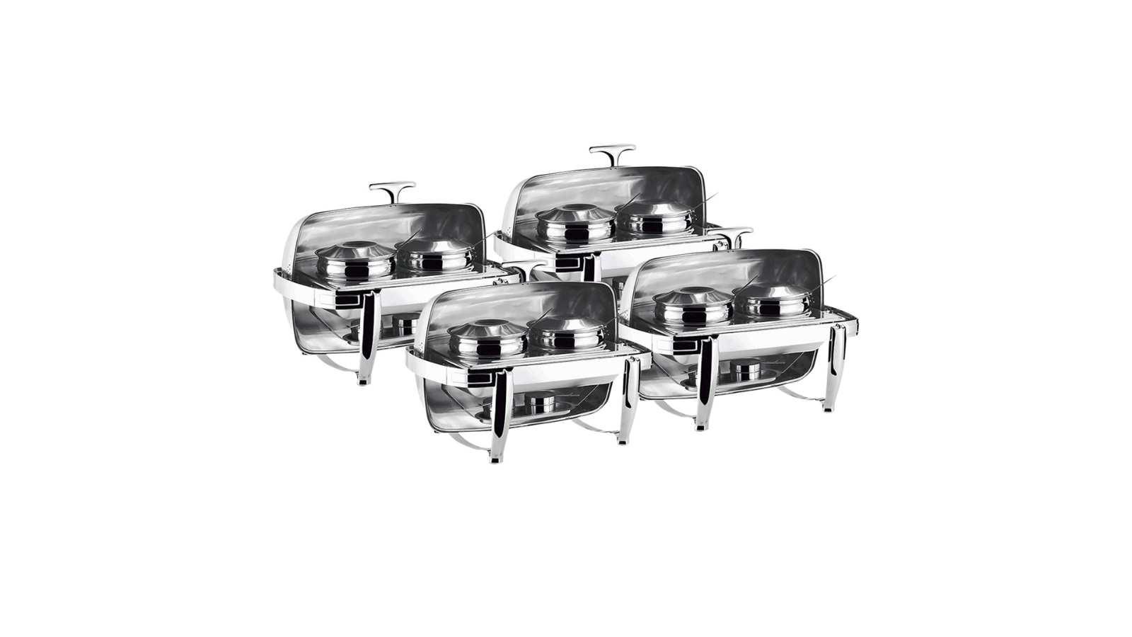 SOGA 6.5L Stainless Steel Double Soup Tureen Chafing Dish - 4 Piece