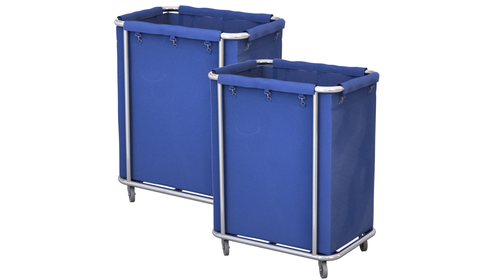 SOGA 2 Piece Stainless Steel Square Laundry Trolley Cart with Wheels - Blue