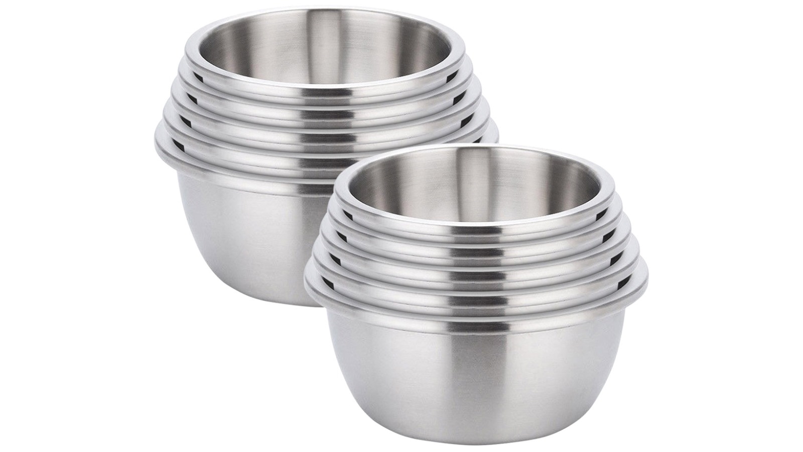 SOGA 2x 5-Piece Deepen Matte Stainless Steel Stackable Mixing Bowls Set