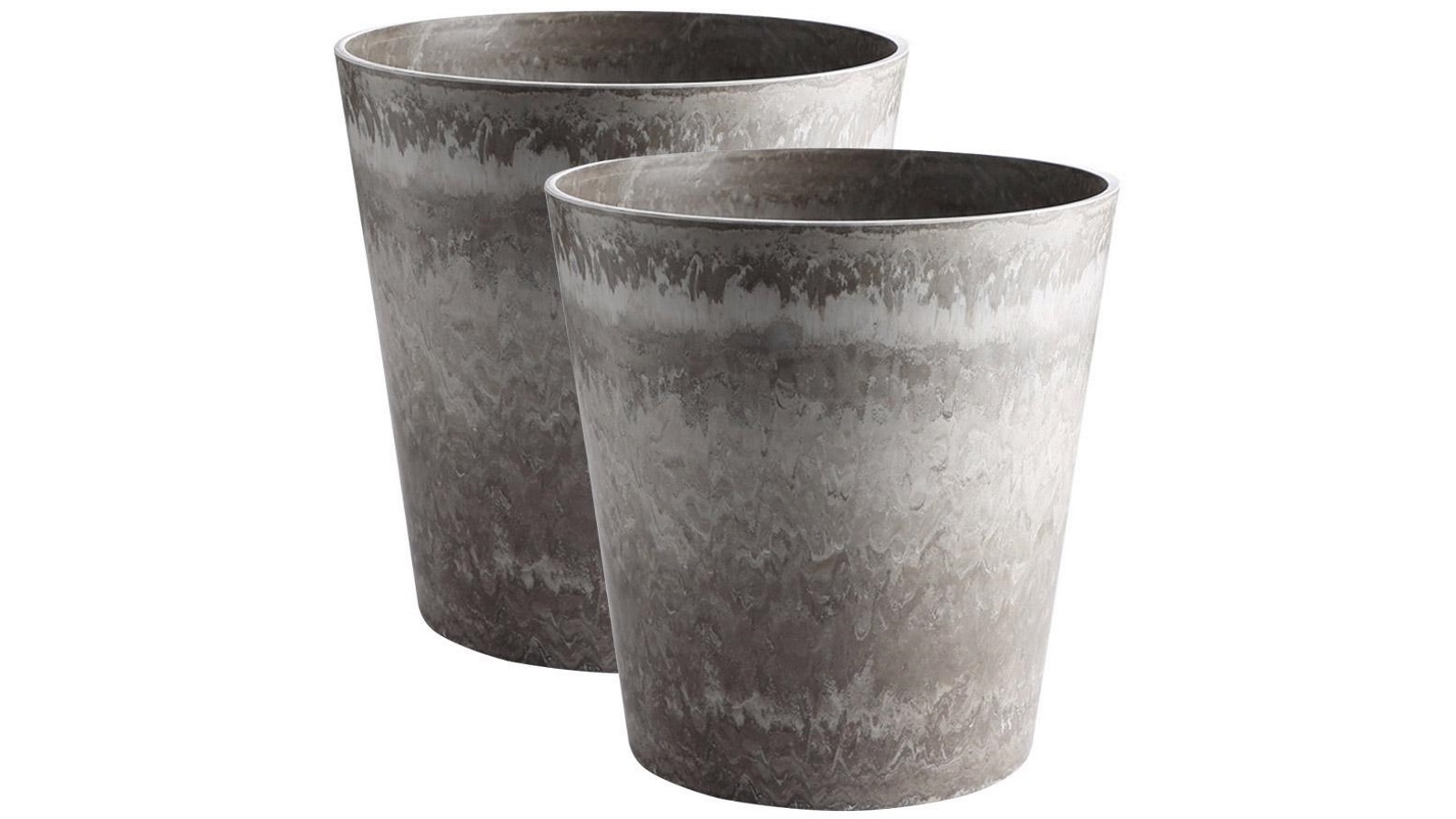 Soga 2 Piece Rock Grey Tapered Planter Pot - 37cm 