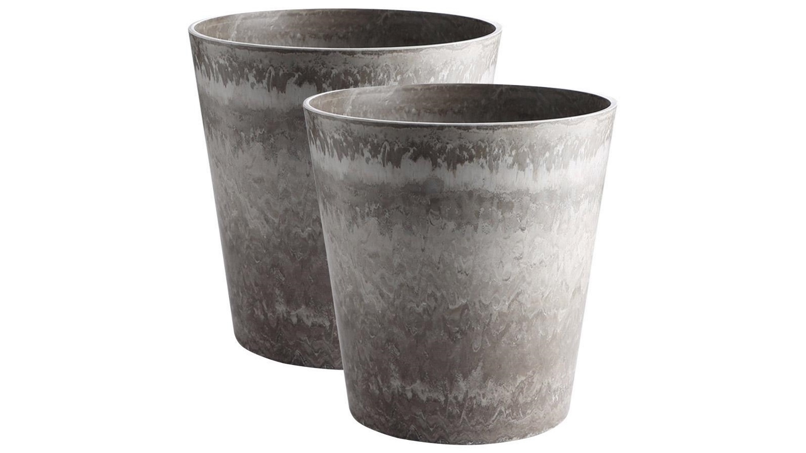 Soga 2 Piece Rock Grey Tapered Planter Pot - 32cm 