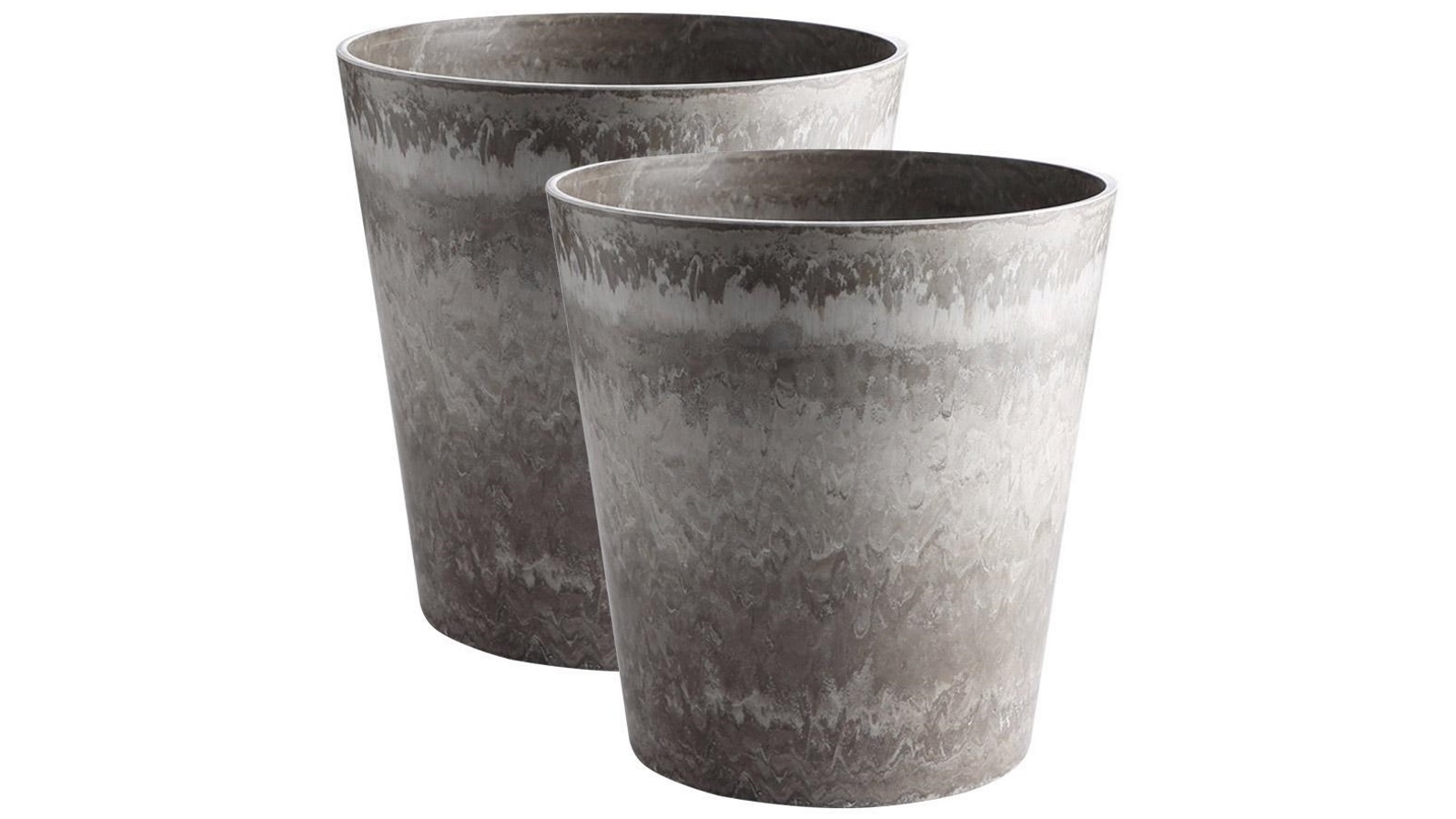 Soga 2 Piece Rock Grey Tapered Planter Pot - 27cm 