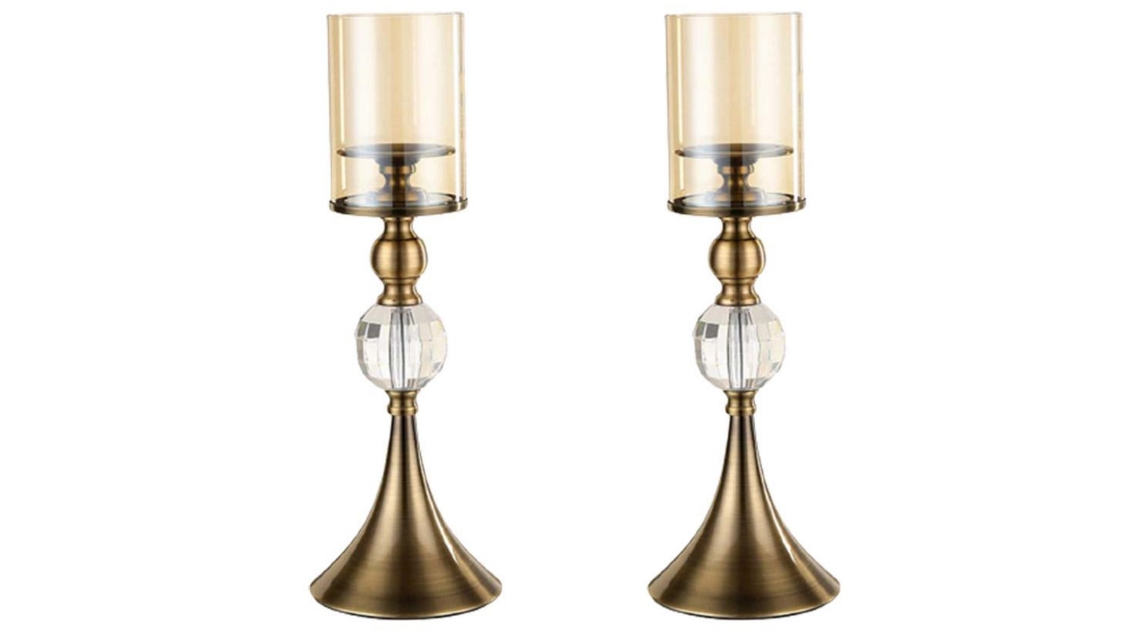 Soga Glass/Metal Candle Holder - 2 x 43cm 