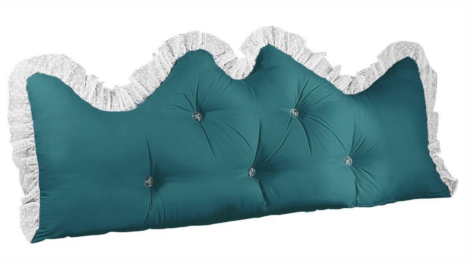 SOGA 150cm Blue-Green Princess Bed Pillow Headboard Backrest Bedside Tatami Sofa Cushion with Ruffle Lace Home Decor