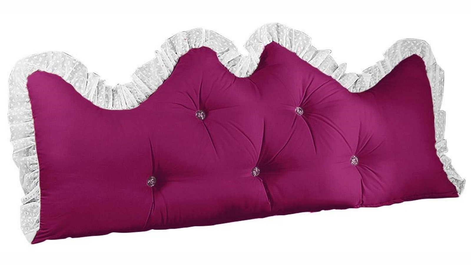 SOGA 150cm Burgundy Princess Bed Pillow Headboard Backrest Bedside Tatami Sofa Cushion with Ruffle Lace Home Decor