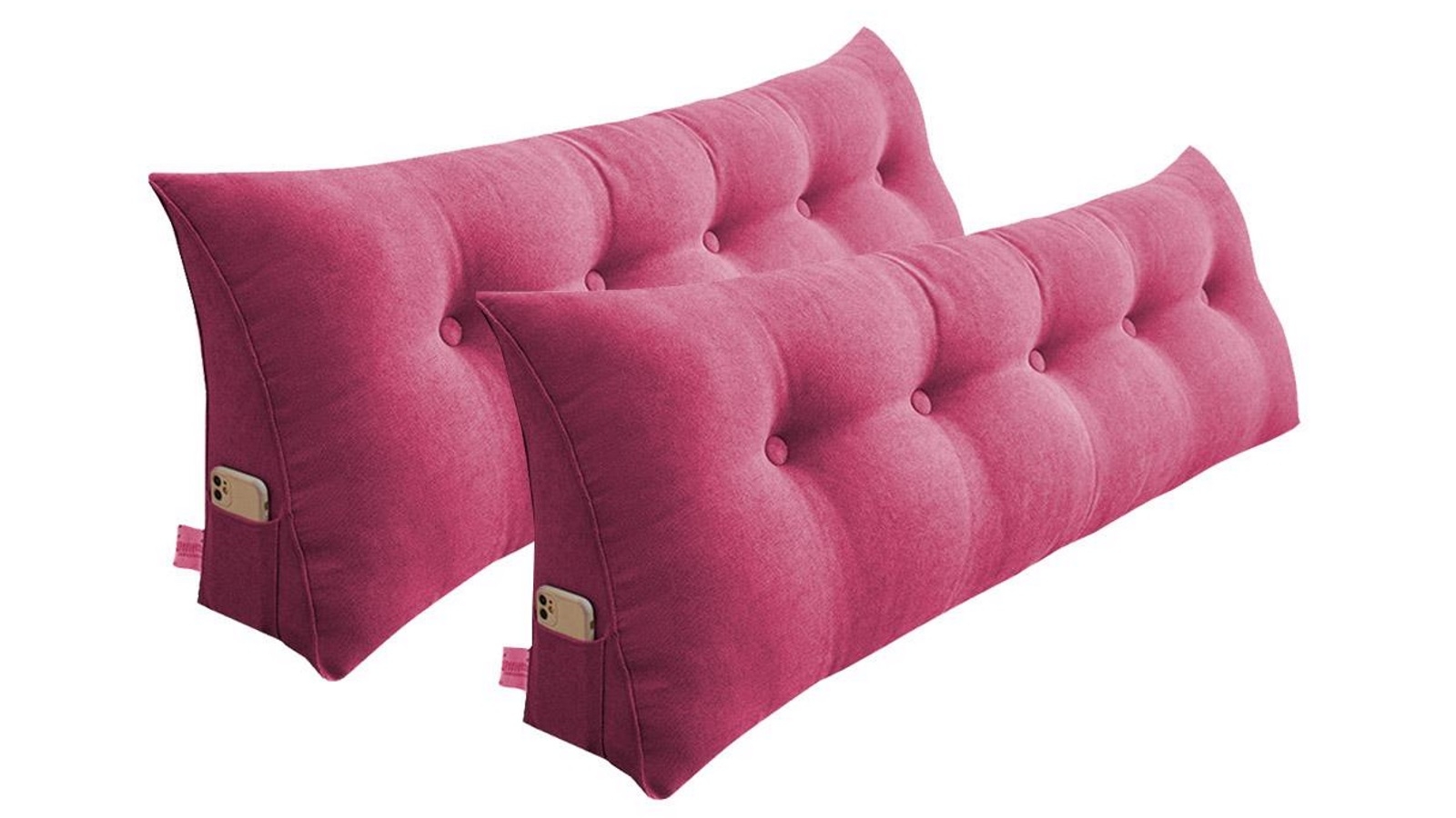 SOGA 2 Piece 120cm Pink Triangular Wedge Bed Pillow Headboard Backrest Bedside Tatami Cushion Home Decor