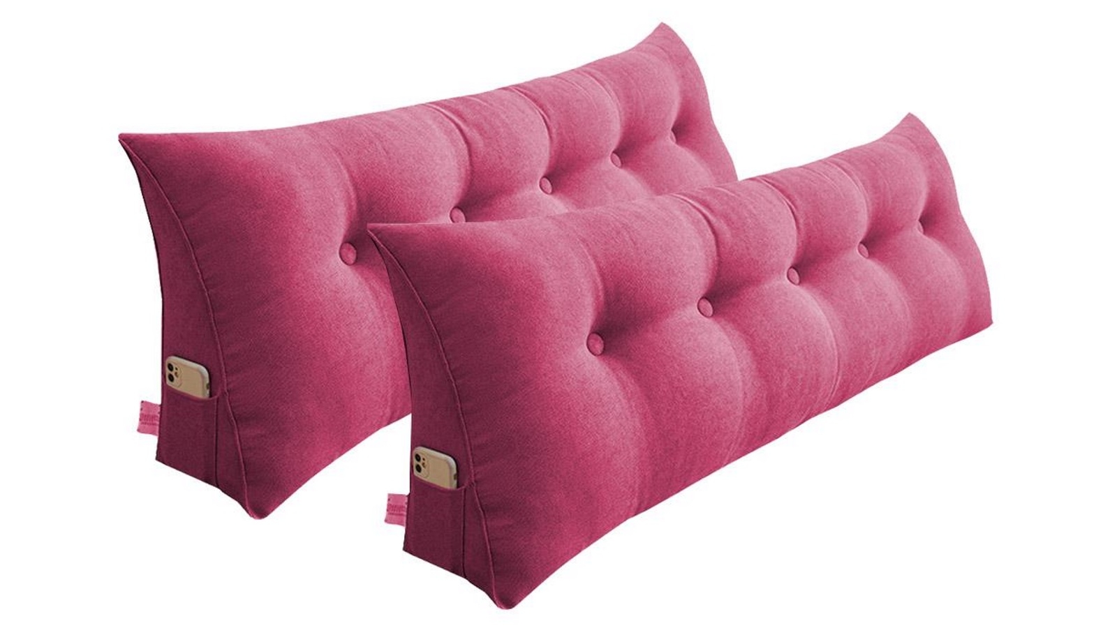 SOGA 2 Piece 150cm Pink Triangular Wedge Bed Pillow Headboard Backrest Bedside Tatami Cushion Home Decor
