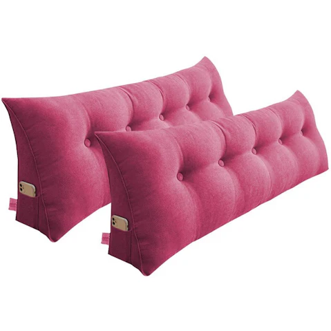 SOGA 2 Piece 150cm Pink Triangular Wedge Bed Pillow Headboard Backrest Bedside Tatami Cushion Home Decor