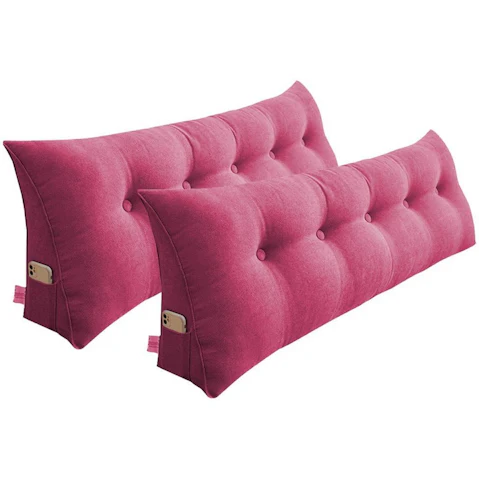 SOGA 2 Piece 180cm Pink Triangular Wedge Bed Pillow Headboard Backrest Bedside Tatami Cushion Home Decor