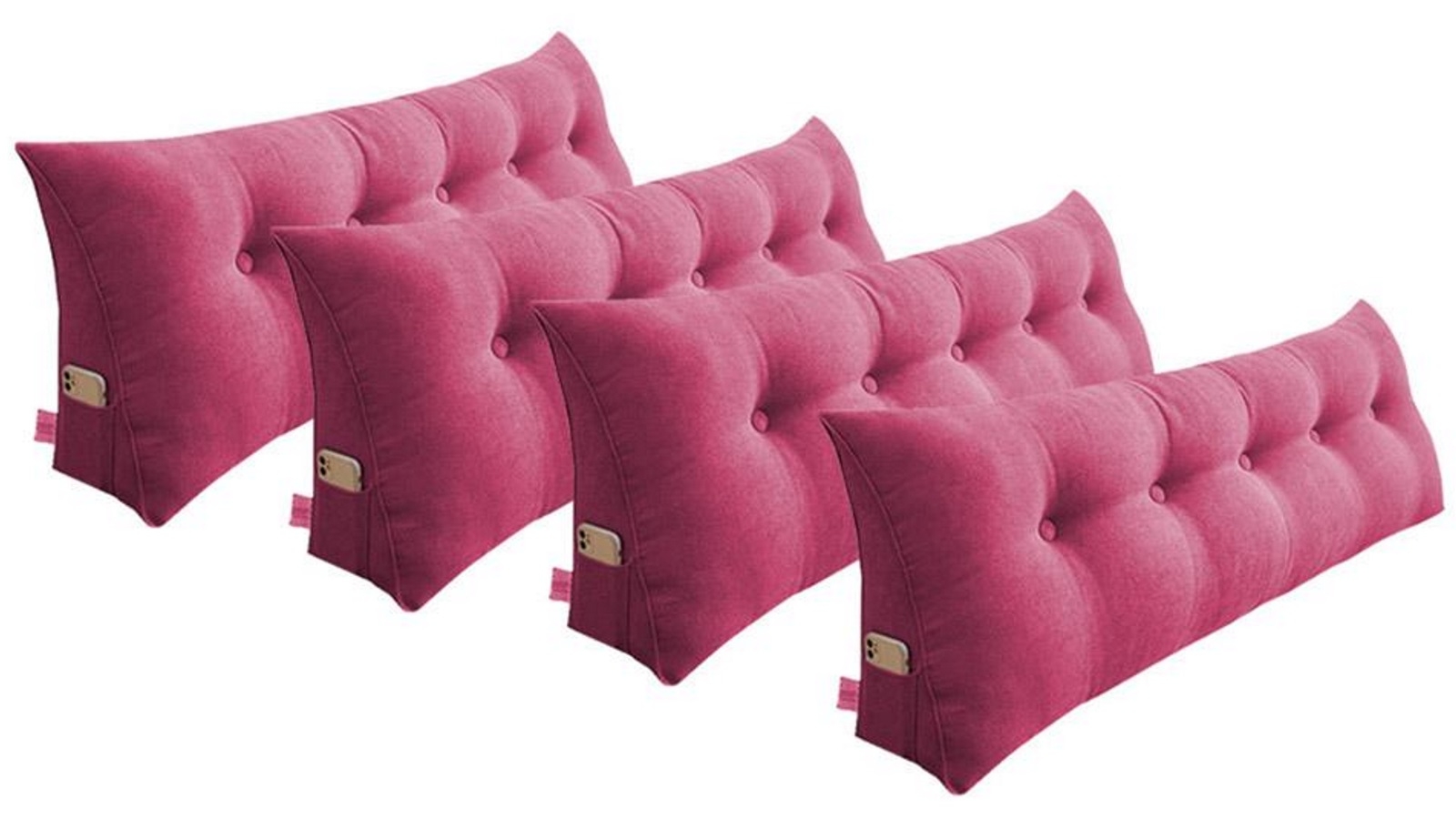 SOGA 4 Piece 100cm Red Triangular Wedge Bed Pillow Headboard Backrest Bedside Tatami Cushion Home Decor