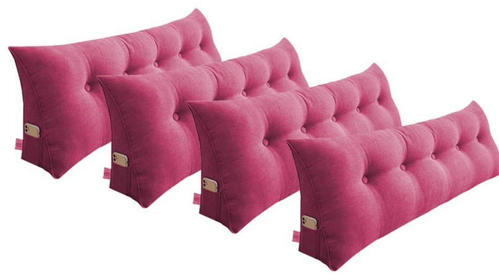 SOGA 4 Piece 120cm Pink Triangular Wedge Bed Pillow Headboard Backrest Bedside Tatami Cushion Home Decor