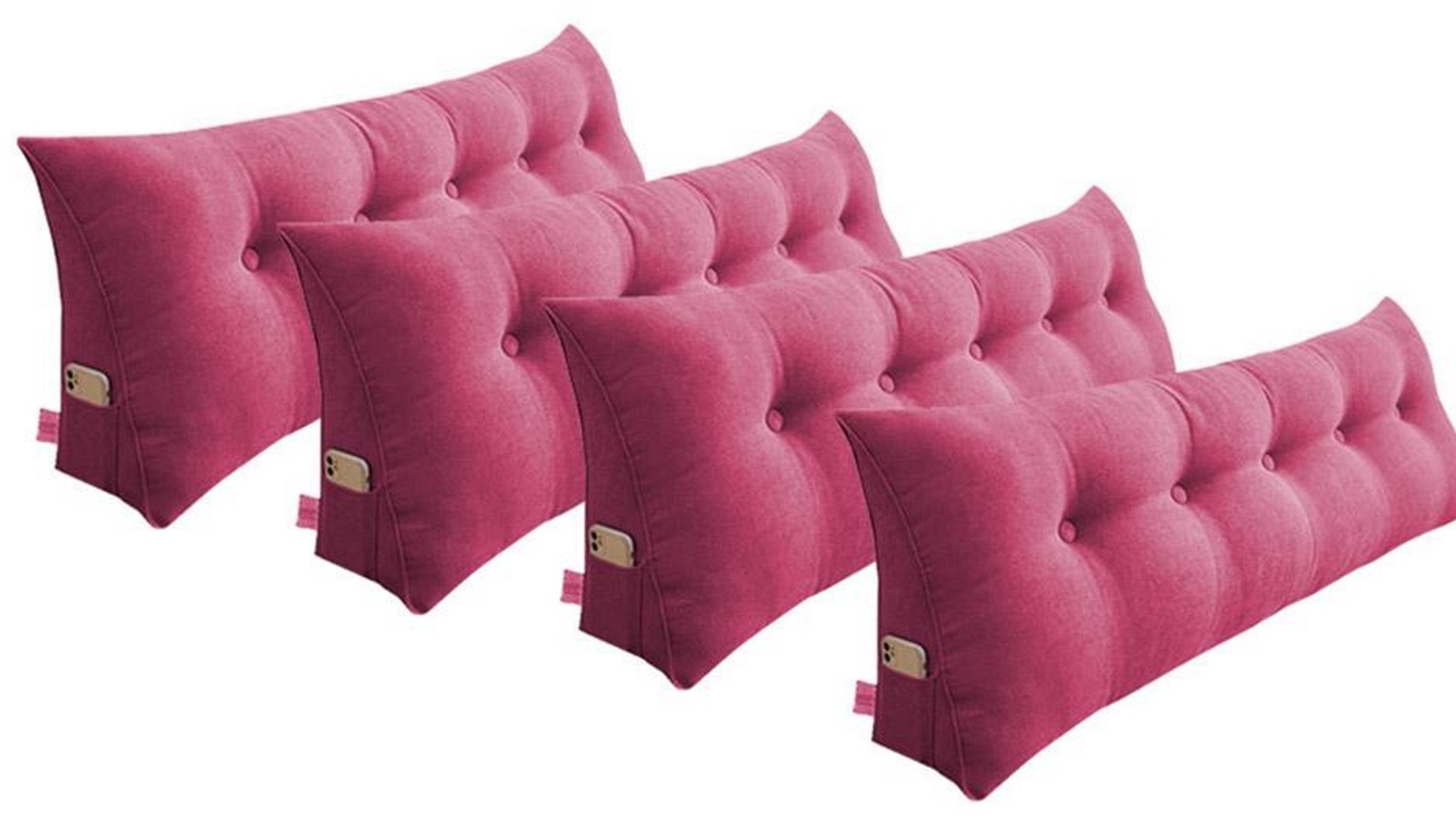 SOGA 4 Piece 150cm Pink Triangular Wedge Bed Pillow Headboard Backrest Bedside Tatami Cushion Home Decor