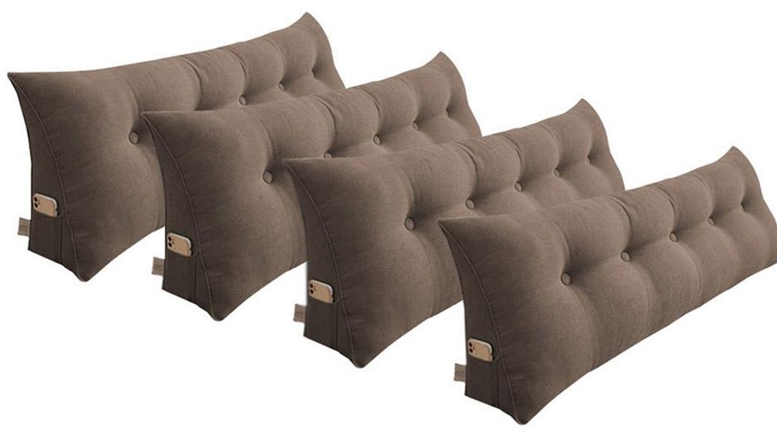 SOGA 4 Piece 150cm Coffee Triangular Wedge Bed Pillow Headboard Backrest Bedside Tatami Cushion Home Decor