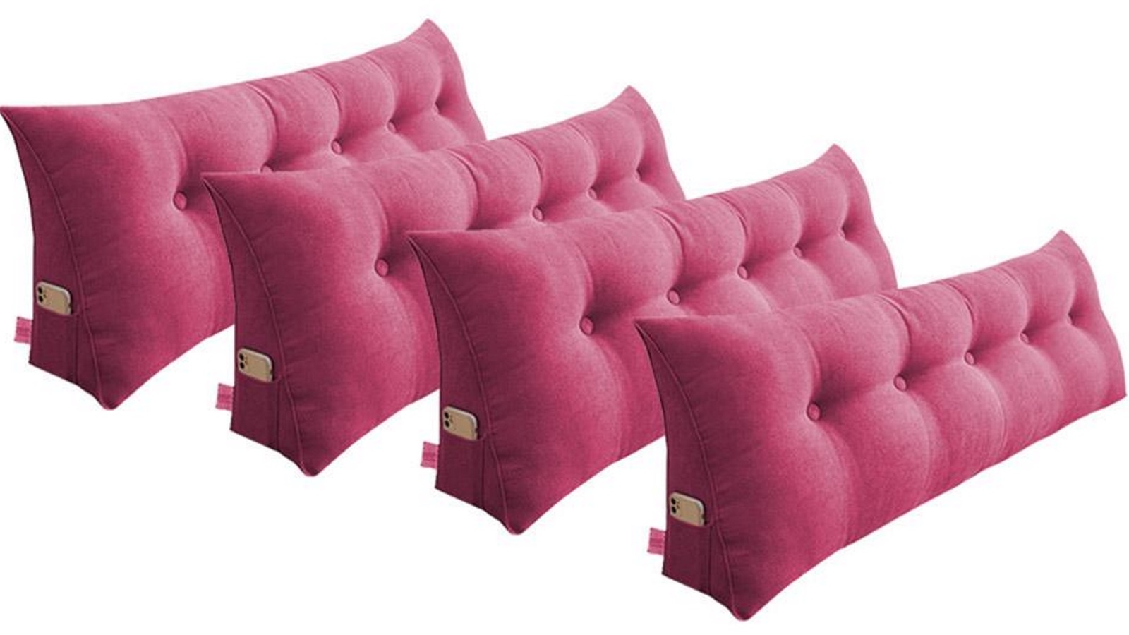 SOGA 4 Piece 180cm Pink Triangular Wedge Bed Pillow Headboard Backrest Bedside Tatami Cushion Home Decor