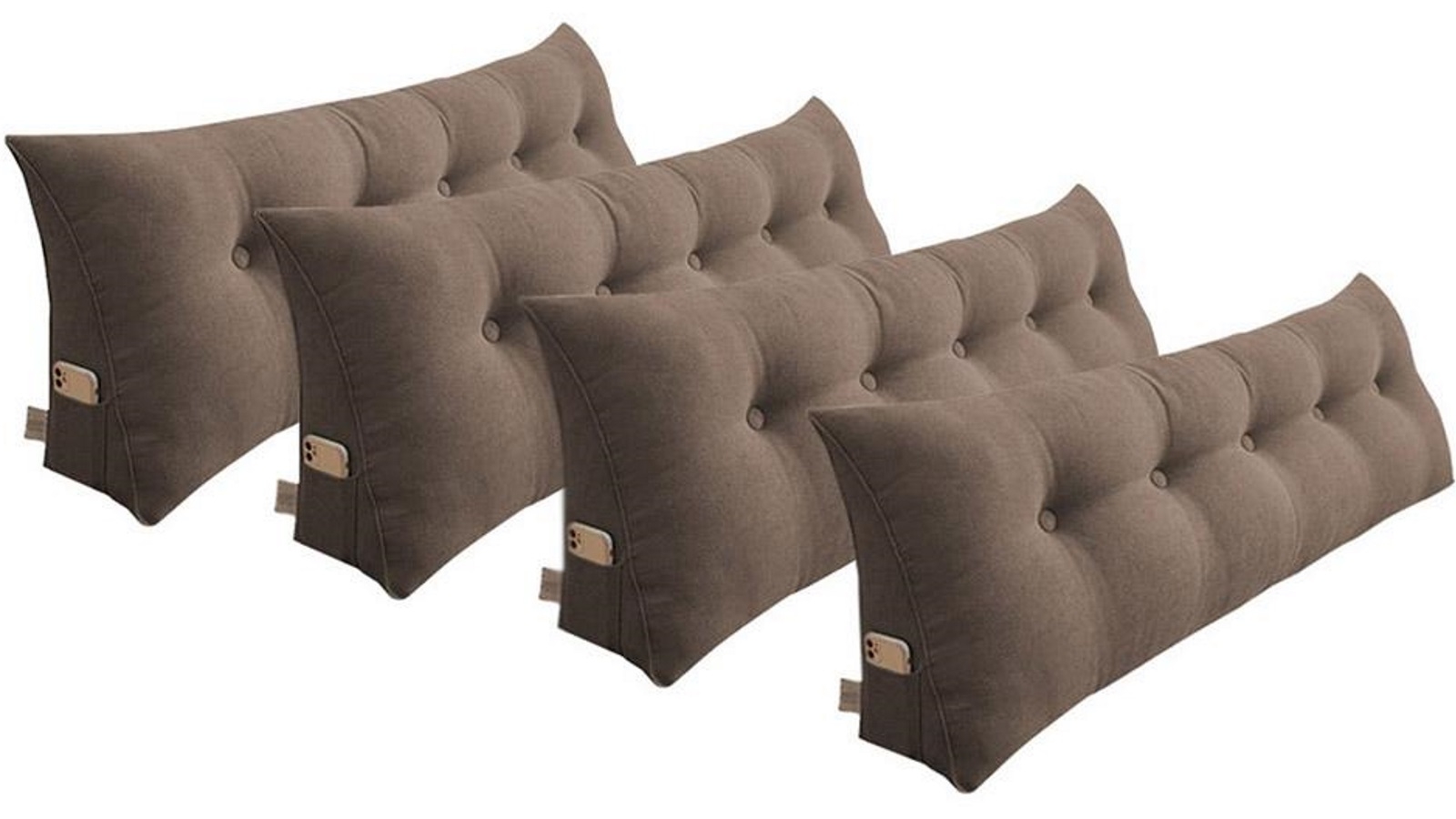 SOGA 4 Piece 180cm Coffee Triangular Wedge Bed Pillow Headboard Backrest Bedside Tatami Cushion Home Decor