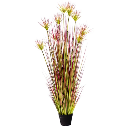 SOGA Artificial Purple/Red Indoor Potted Papyrus Plant - 150cm