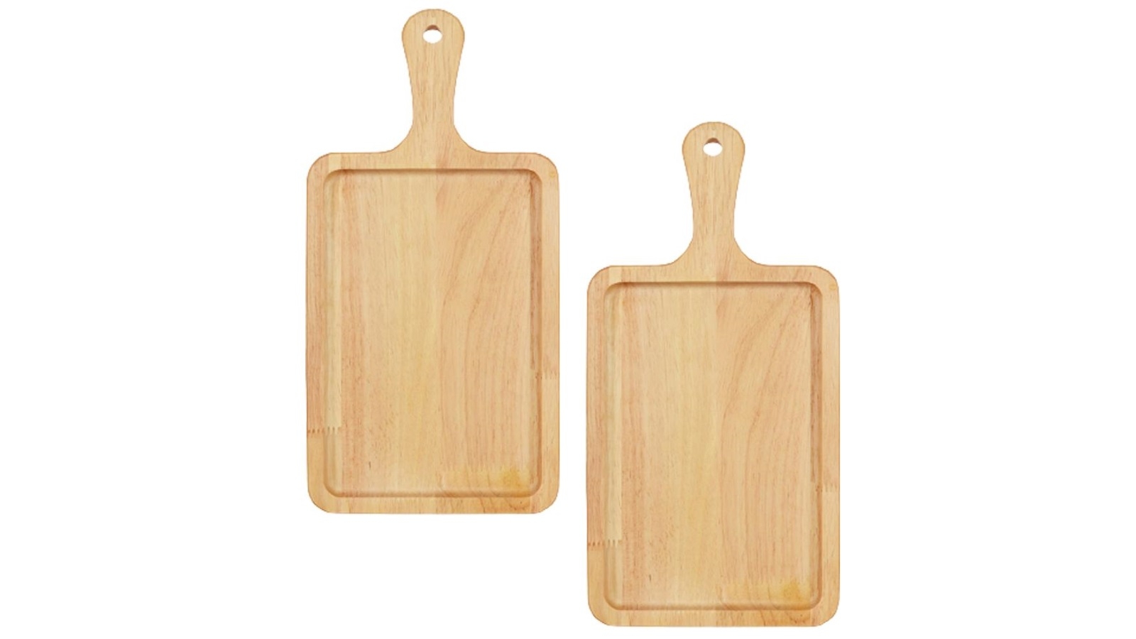 Soga Rectangle Premium Wooden Oak  Food Serving Tray - 2 x 35cm 