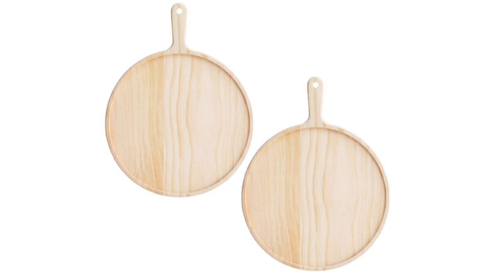 SOGA 2x7-inch Round Premium Wooden Pine Food Serving Tray