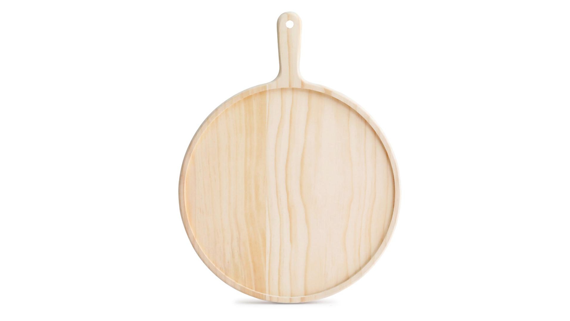 SOGA Round Premium Wooden Pine Food Serving Tray - 10 inch 