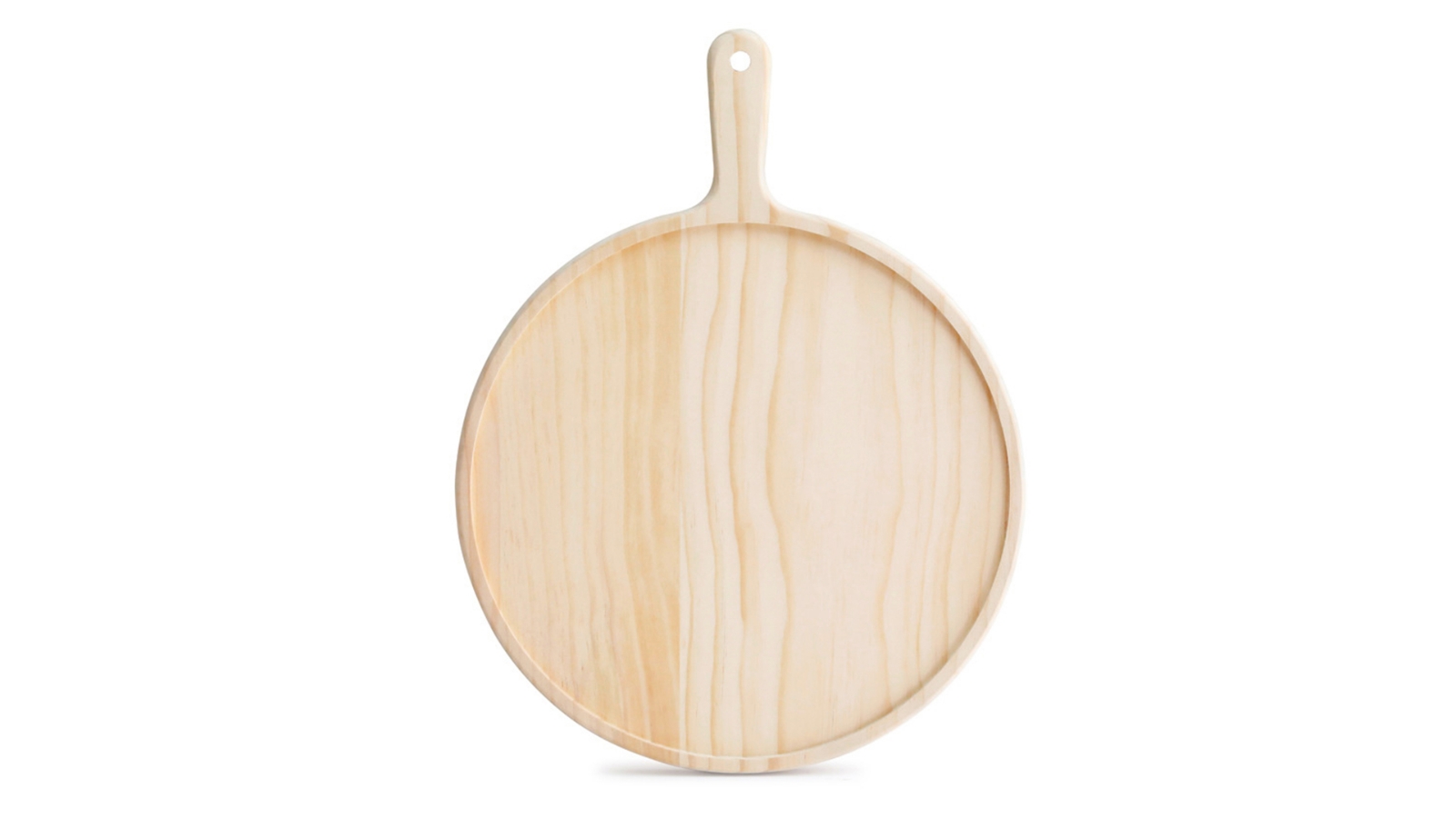 SOGA Round Premium Wooden Pine Food Serving Tray - 11 inch 