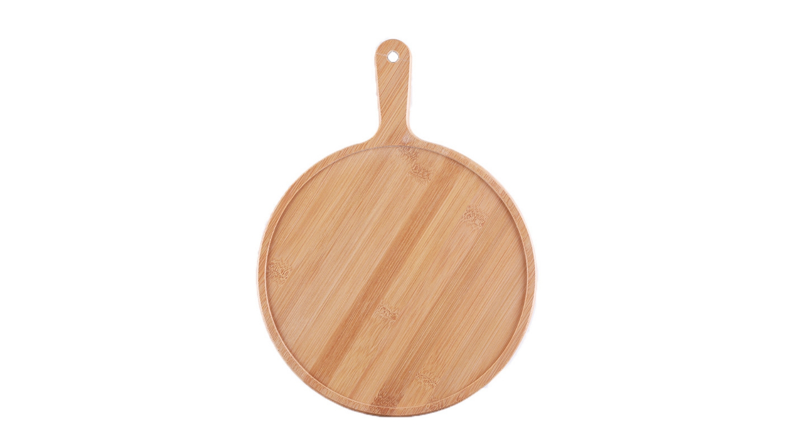 SOGA Blonde Round Premium Wooden Serving Tray with Handle - 6 inch